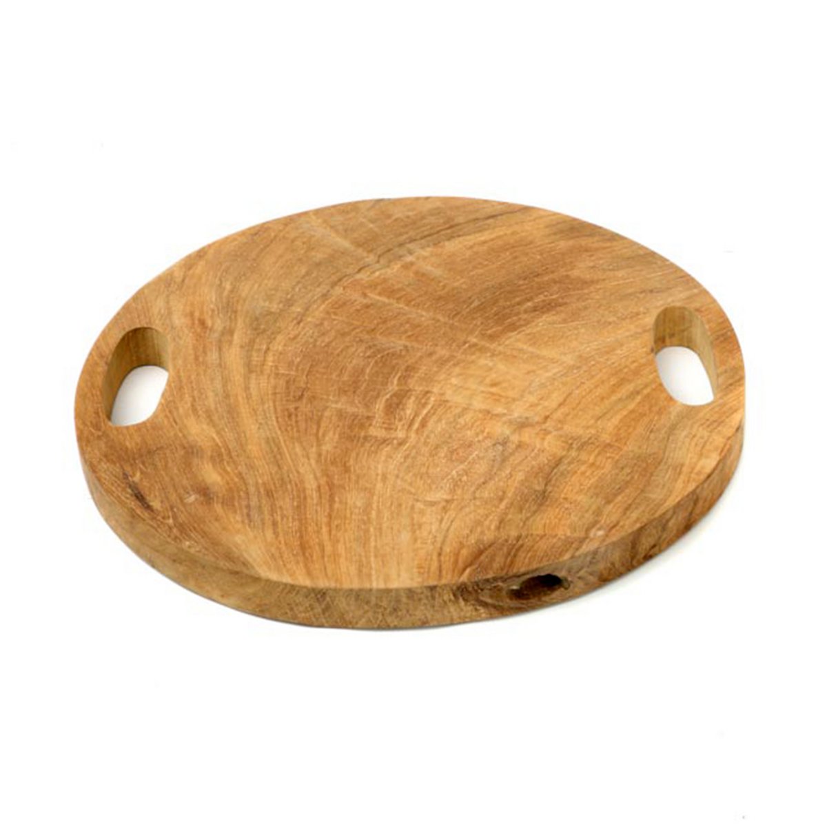 Teak Wood Serving Tray - Natural Root Design with Handles - Large