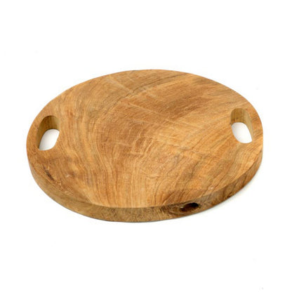 Teak Wood Serving Tray - Natural Root Design with Handles - Large