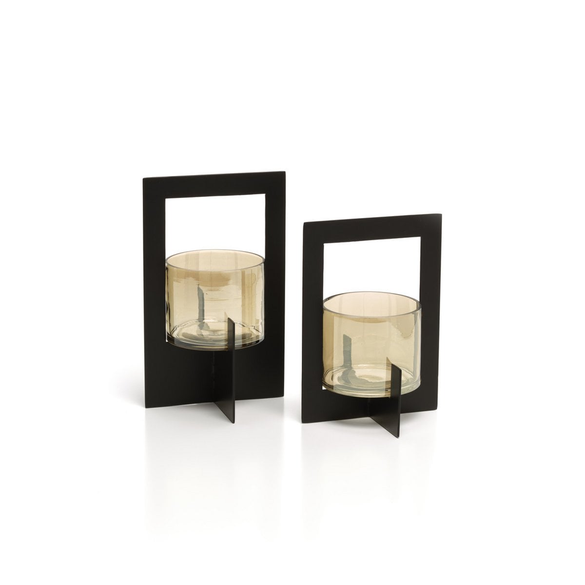 The Hurricane Framed Candle Holder - Black - L