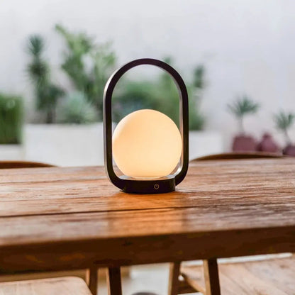 Skye Dark Brown Wooden Cordless Lamp | Rechargeable, Dimmable & 3 Light Modes