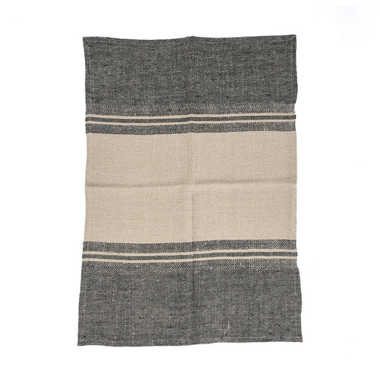 Linen Kitchen Towel - Natural Black - 50x70