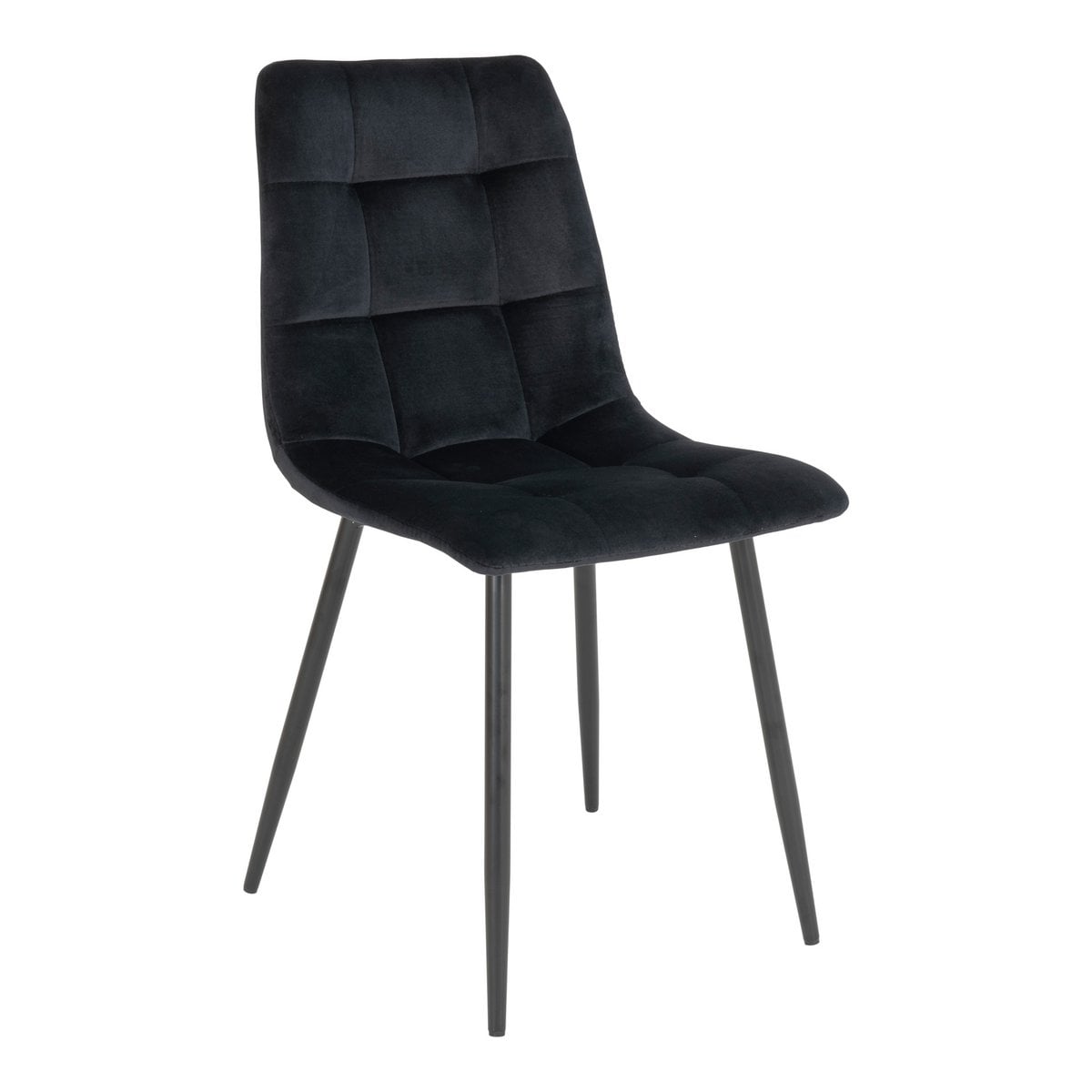 Velvet Dining Chairs - Black Steel Frame, Set of 2