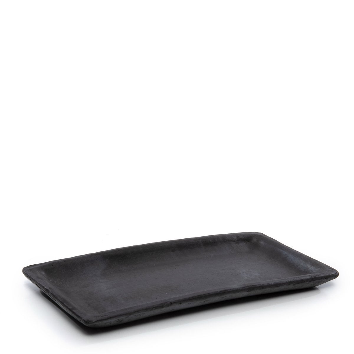 Terracotta Sushi Plate - Black Burned Finish Dinner Plate - Medium
