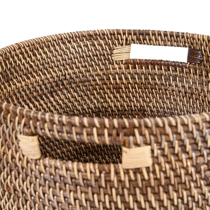 Rattan Laundry Basket - Natural Brown Woven Storage