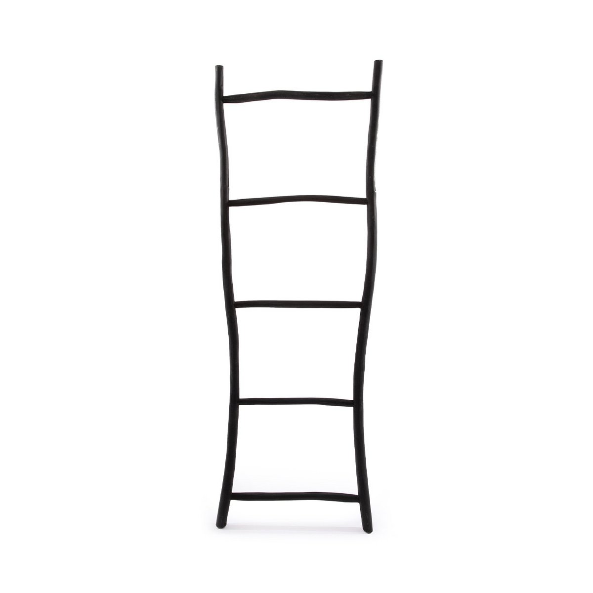 Teak Towel Ladder - Black Finish Minimalist Rack - 165cm