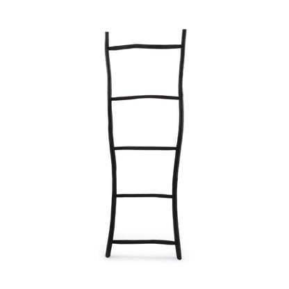 Teak Towel Ladder - Black Finish Minimalist Rack - 165cm