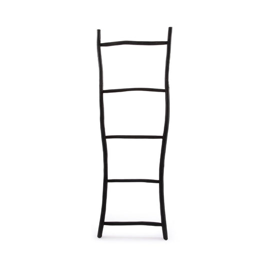Teak Towel Ladder - Black Finish Minimalist Rack - 165cm