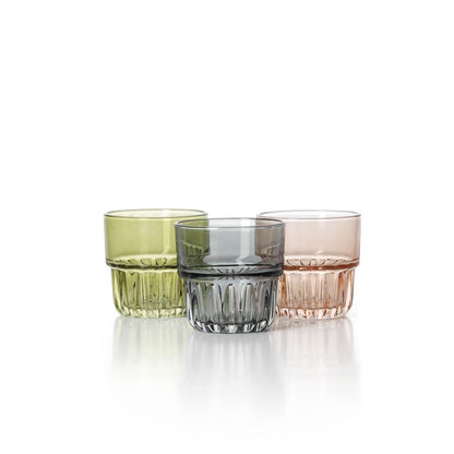 Green Faceted Glass Tumbler - Sustainable Drinkware for Home & Bar
