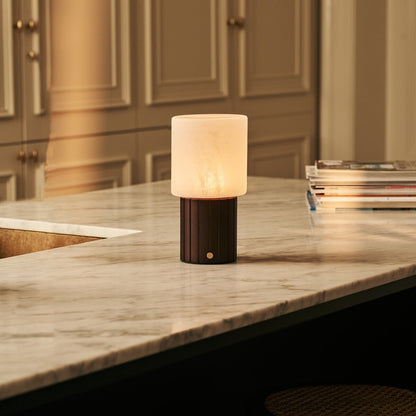 Dark Brown Rechargeable Table Lamp Cordless Dimmable 3-Light