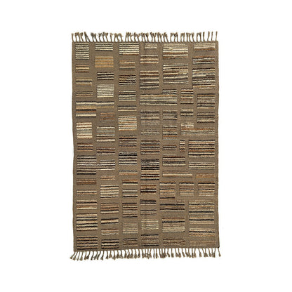 Wool Afghan Area Rug – Handwoven Design, 299 x 203 cm, Earth Tones