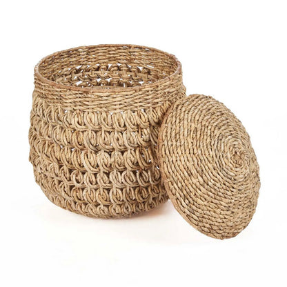 Banana Leaf Basket - Natural Woven Storage Basket - Large