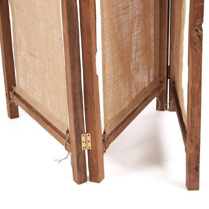 Natural Fiber Room Divider - Freestanding Woven Partition, Zenbu Style