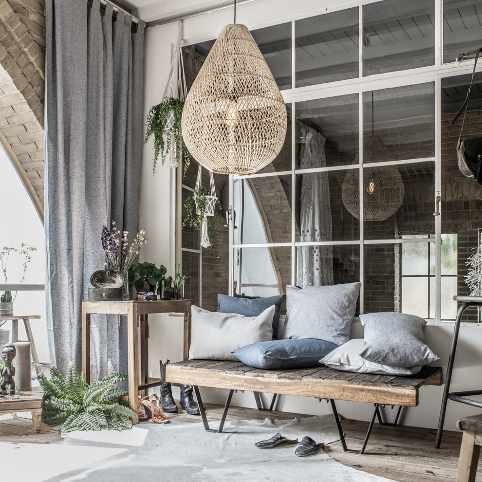 Rattan Pendant Light - Natural Drop Hanging Lamp, Handwoven