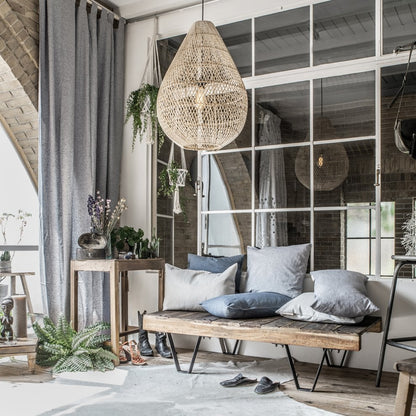 Rattan Pendant Light - Natural Drop Hanging Lamp, Handwoven