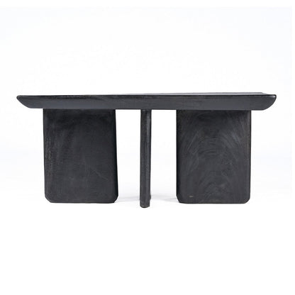 Mango Wood Coffee Table - Modern Black Obsidian Style