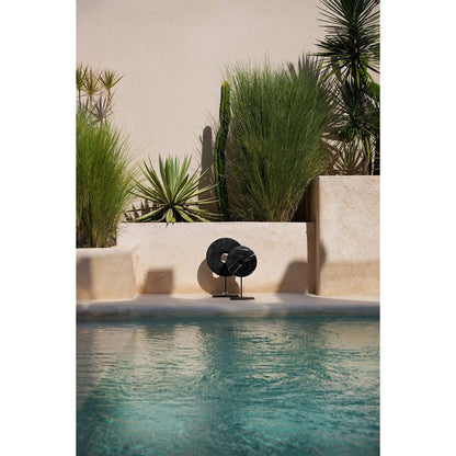 Black Marble Disc on Stand - Medium Size