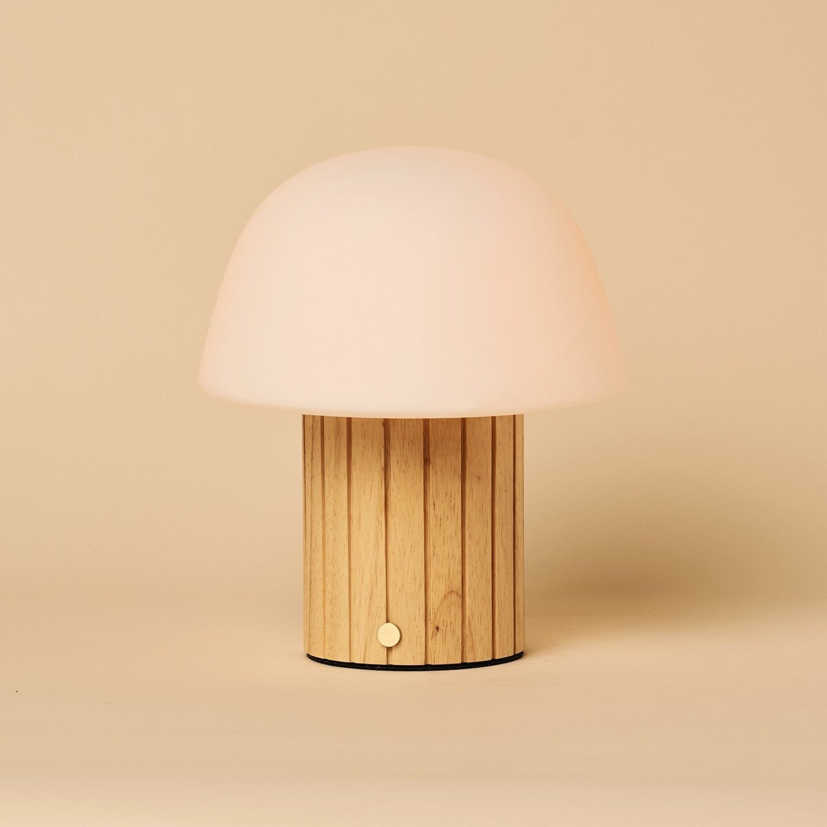 Rechargeable Table Lamp - Light Brown Dimmable Lamp with Modular Shade