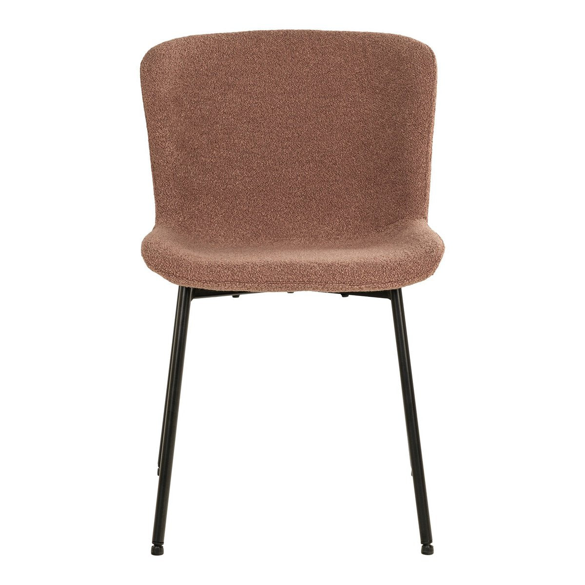 Maceda Dining Chair - Rust Bouclé, Black Legs - Set of 2