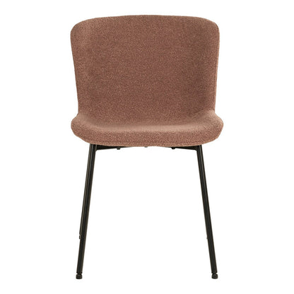Maceda Dining Chair - Rust Bouclé, Black Legs - Set of 2