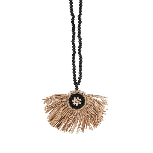 Χειροποίητη Διακοσμητική Φούντα Raffia Mahkota - Natural Black