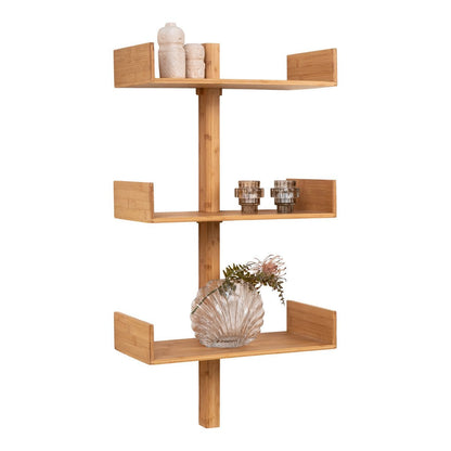 Bamboo Wall Shelf – Natural Wood Floating Shelf 50x102 cm