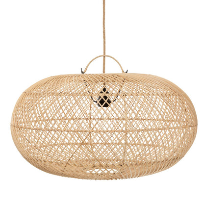 Rattan Pendant Light - Natural Woven Shade, Large