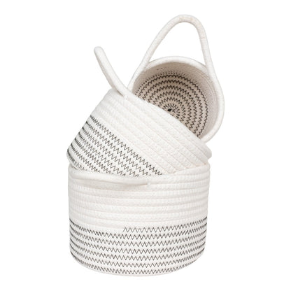 Algar Baskets - Cotton, White/Grey - Set of 3