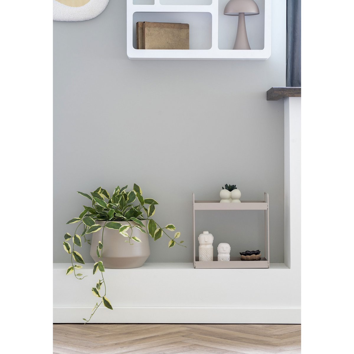 Steel Double Shelf - Minimalist Standing Shelving Unit