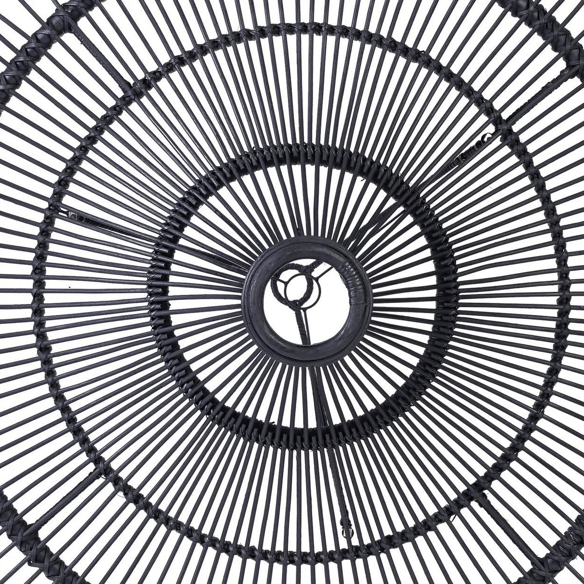 Rattan Pendant Light - Large Black Handwoven Ceiling Fixture
