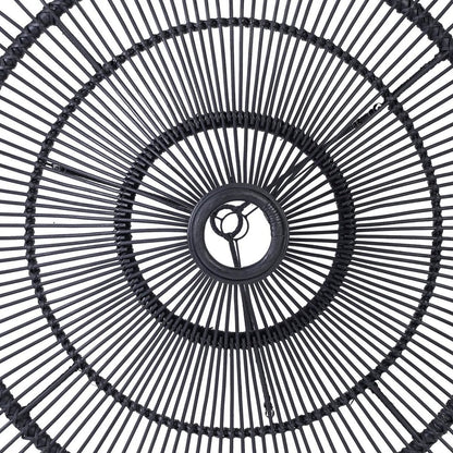 Rattan Pendant Light - Large Black Handwoven Ceiling Fixture