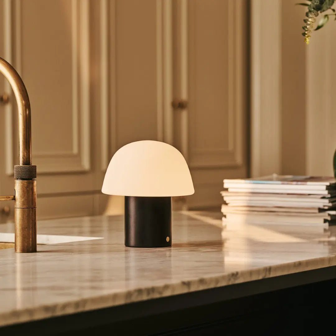 Yannick Black Cordless Table Lamp | Modern, Battery-Powered & Sustainable Design
