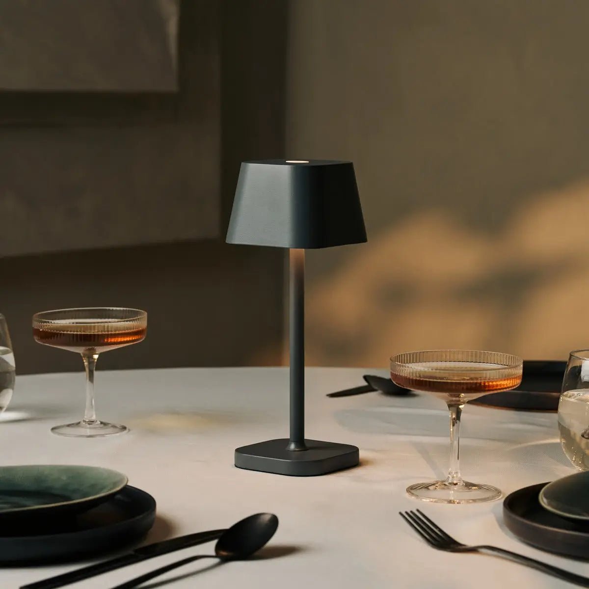 Ava Stone Grey Rechargeable Table Lamp | Stylish, Cordless Lamp & Dimmable