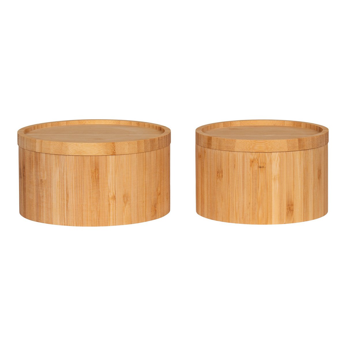 Bamboo Storage Boxes Set - Natural Small & Large Organizer Bins
