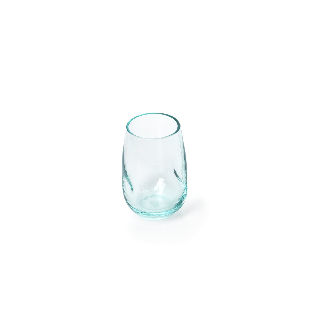 Recycled Glass Water Glass - Blue Tinted Drinking Glass