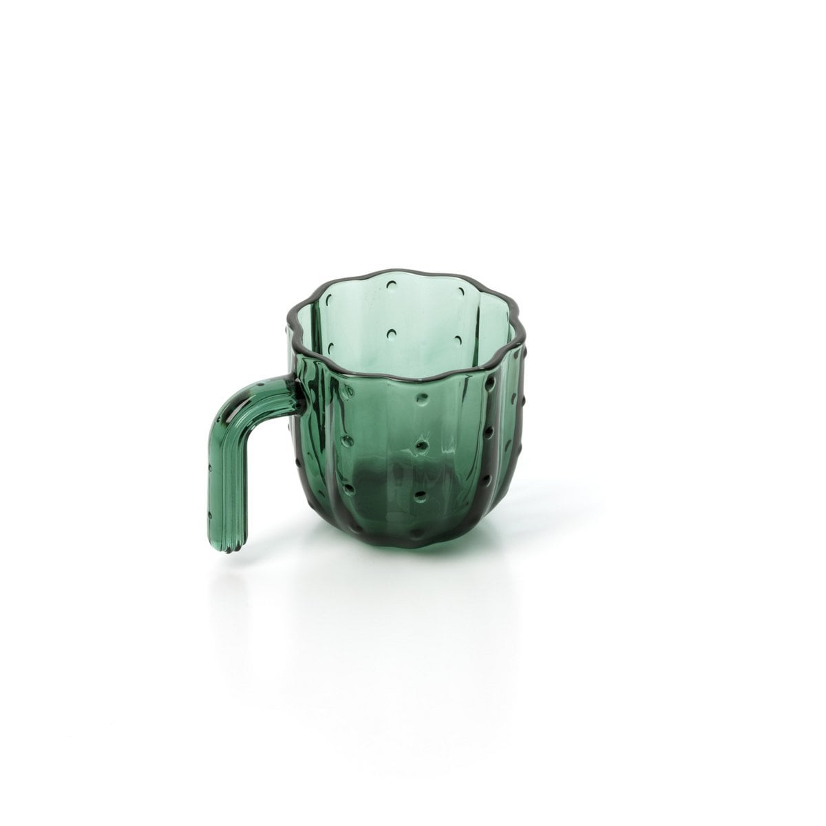 Green Stackable Water Glasses - Cactus Design, Set of 4