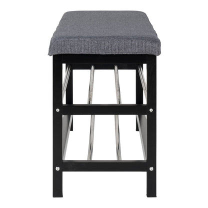 Poplar Storage Bench - Grey Polyester Cushion, 100cm