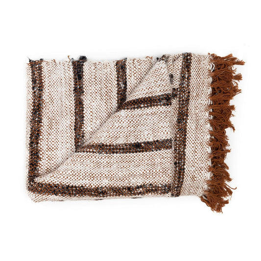 Cotton Throw Blanket - Bohemian White Waffle Weave