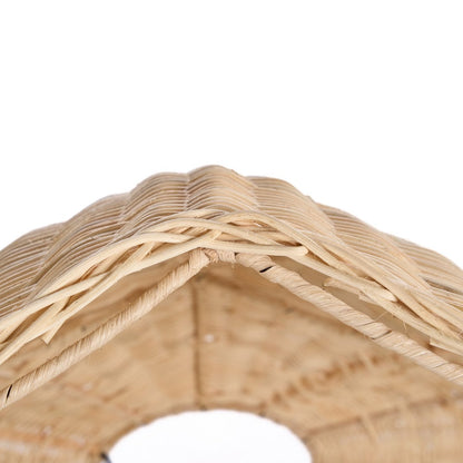 Rattan Pendant Light - XL Natural Wave Design