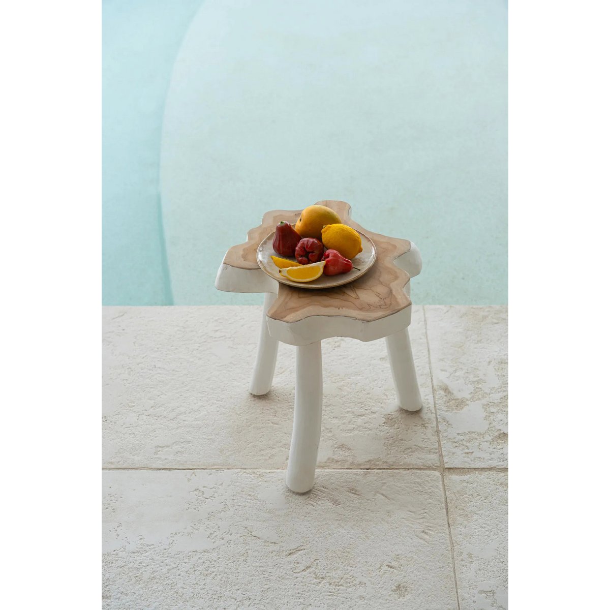 Ceramic Salad Plate - White & Gold Accent, Portuguese Design