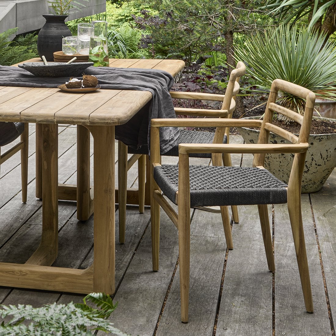 Sillón de teca Verano para jardín - Negro