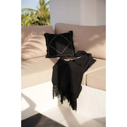 Cotton Cushion Cover – Black and White Kasbah Design, 50x50 cm