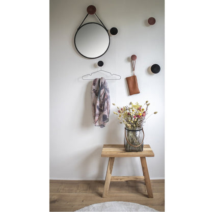 Black Steel Wall Mirror - Modern Round Mirror, 38cm