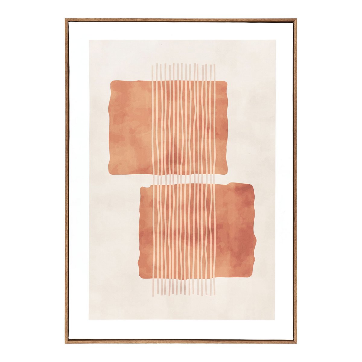 Canvas Wall Art Print - Beige & Brown Abstract, 50x70 cm