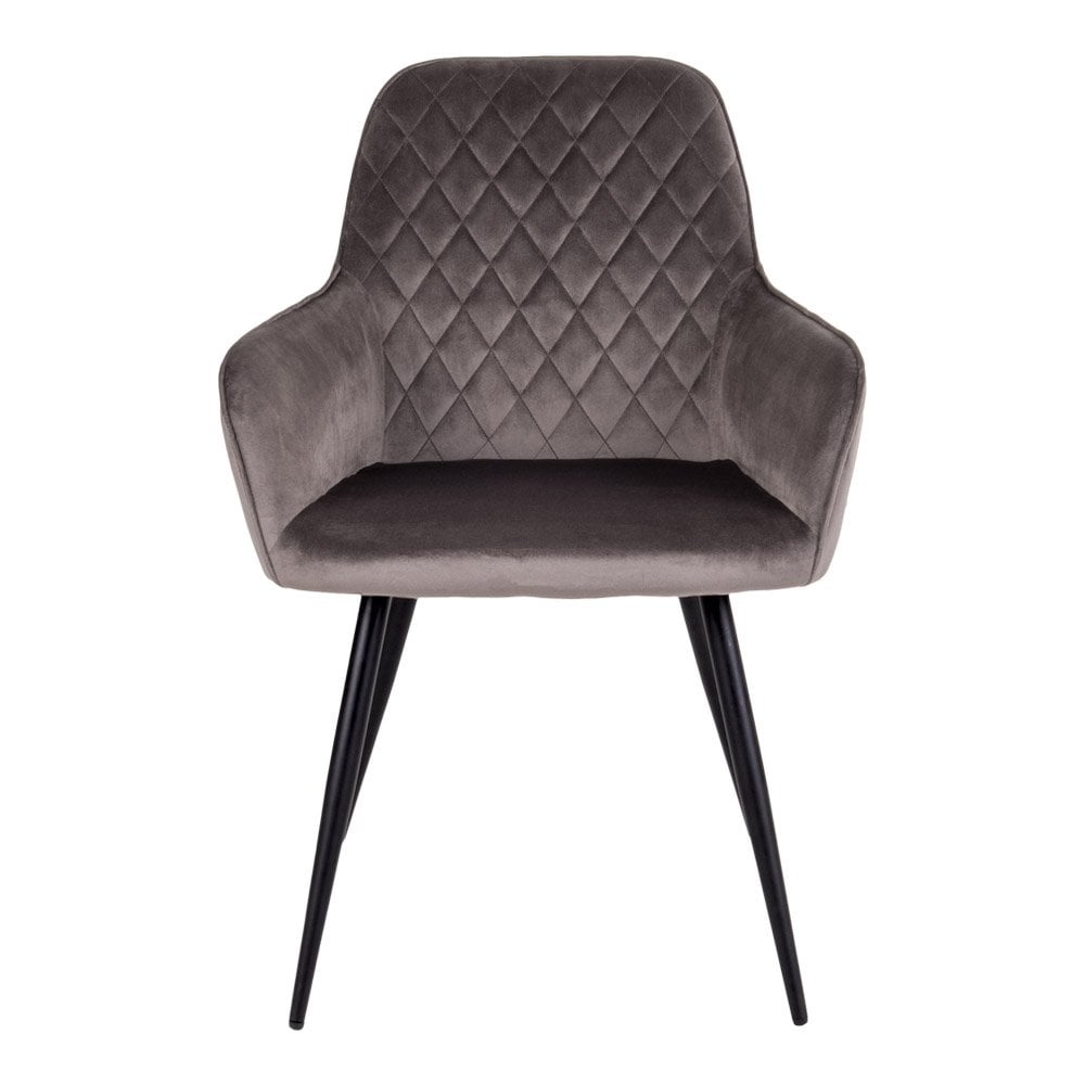 Harbo Dining Chair - Velvet, Steel, Light Brown - Set of 2