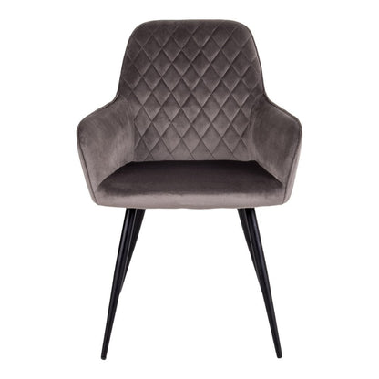 Harbo Dining Chair - Velvet, Steel, Light Brown - Set of 2