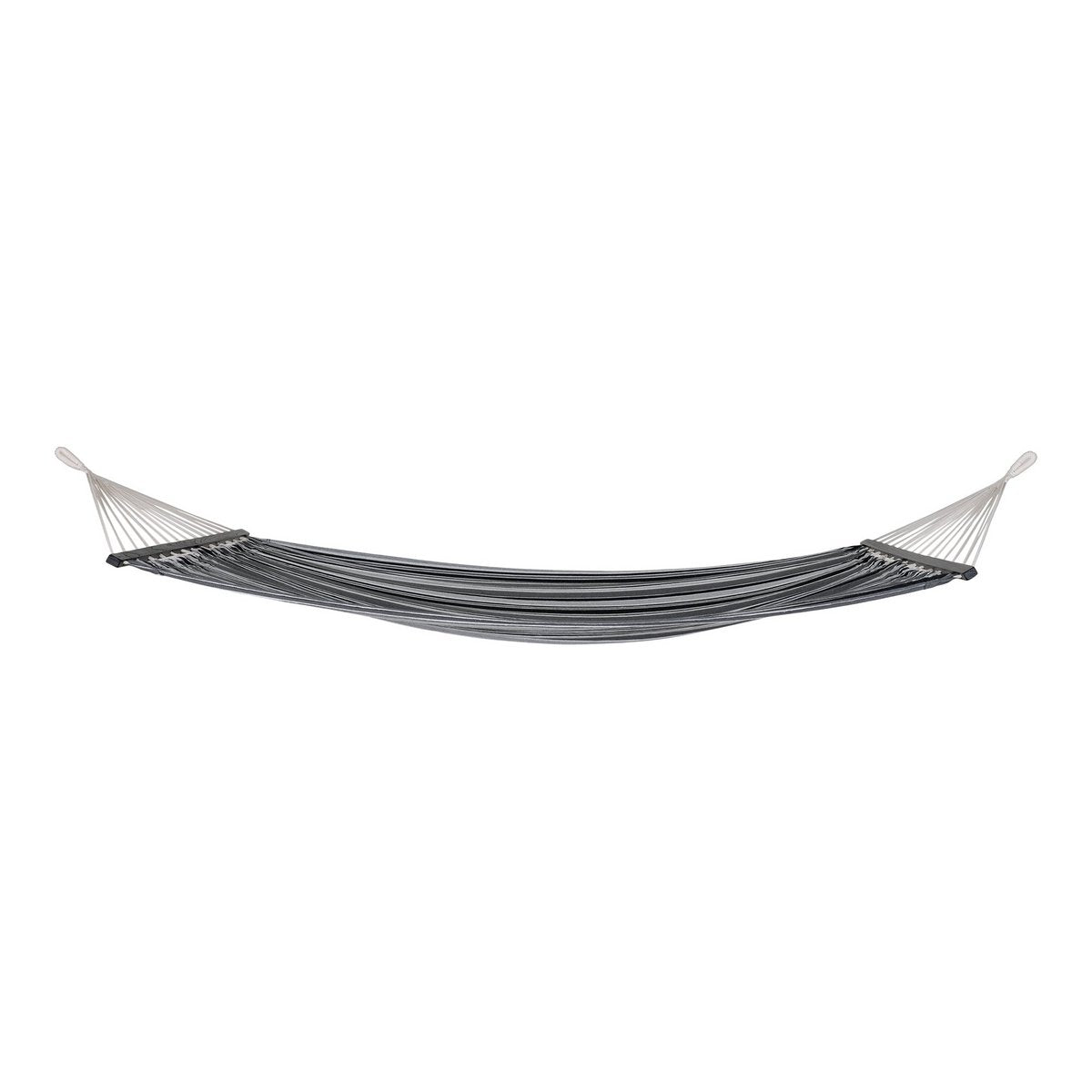 Polyester Cotton Hammock - Larch Frame, Black Grey White