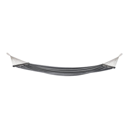 Polyester Cotton Hammock - Larch Frame, Black Grey White