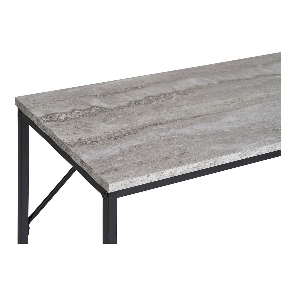 Travertine Console Table - Black Modern Hallway Entry Table, 110cm