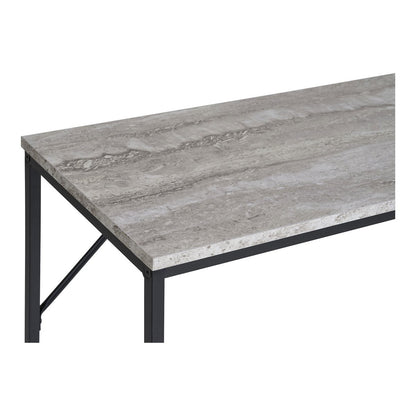 Travertine Console Table - Black Modern Hallway Entry Table, 110cm