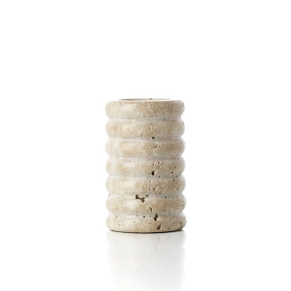 The Travertine Ripple T-Light Holder - Beige - M